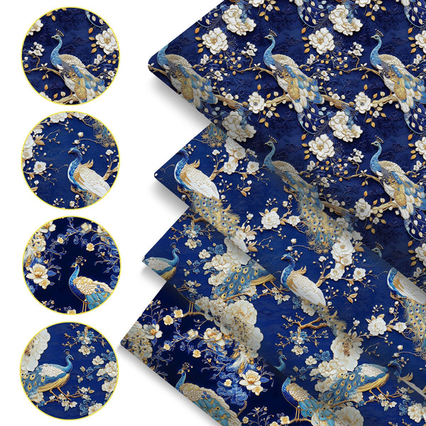 1Pc peacock series Quilting Fabric-17.7x19.68inch(45x50cm) Polyester Craft Fabrics DIY Handmade Precut For Patchwork Craft