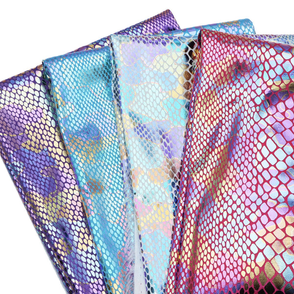 1Pc 59x19.68inch(150x50cm) Colourful Golden Hot Stamping Snake Pattern fabric, Suitable For Handmade DIY Party Decoration, Background Decoration, Table Decoration Fabrics And Other Multi-purpose