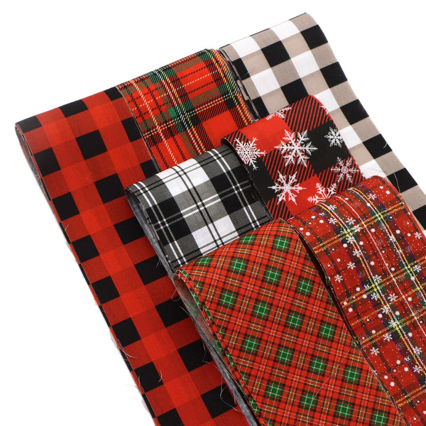 7styles/roll,each style 4 strip 50x6.5cm(19.69x2.56inch) plaid Style Combination,Soft Polyester Jelly Roll Fabric Strips, for Quilting DIY, Handicrafts and Sewing, Blankets, Rugs, Interior Decoration, Home Decoration and Wallet Making image pcs each