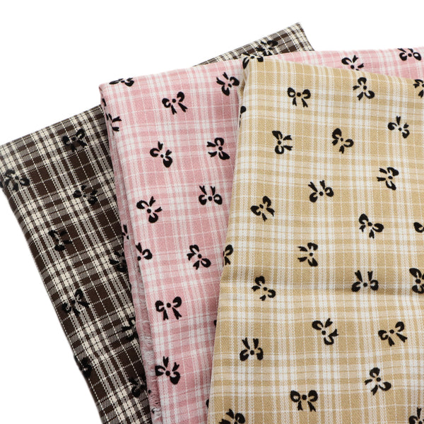 1Pc Bowknot plaid 100%polyester Fabric - 59x19.68inch(150x50cm) Soft & Durable Polyester Material, Pre-Cut for DIY Sofa Covers & Handmade Projects