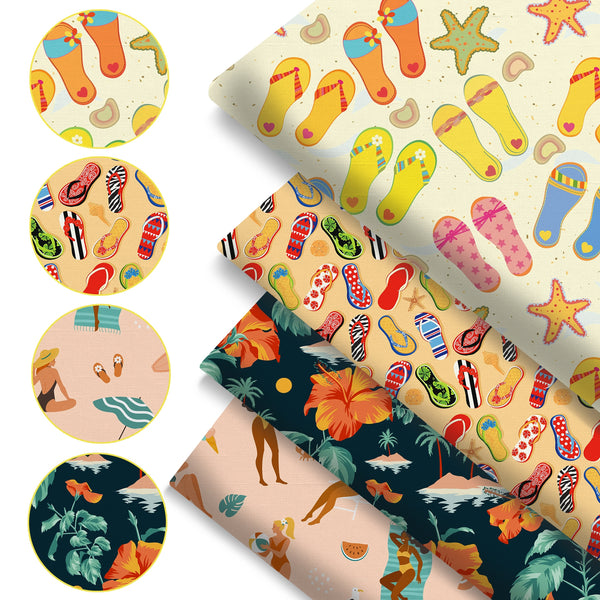 1 Beach series Quilting Fabric-17.7x19.68inch(45x50cm) Polyester Craft Fabrics DIY Handmade Precut For Patchwork Craft
