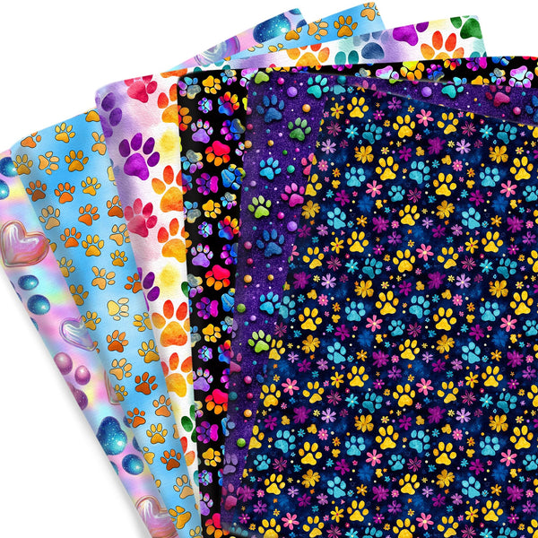 1pc footprint Series Pattern Quilting Fabric-17.7x19.68inch(45x50cm) Polyester Craft Fabrics DIY Handmade Projects Doll Clothes Fabric Precut For Patchwork Craft(108gsm)