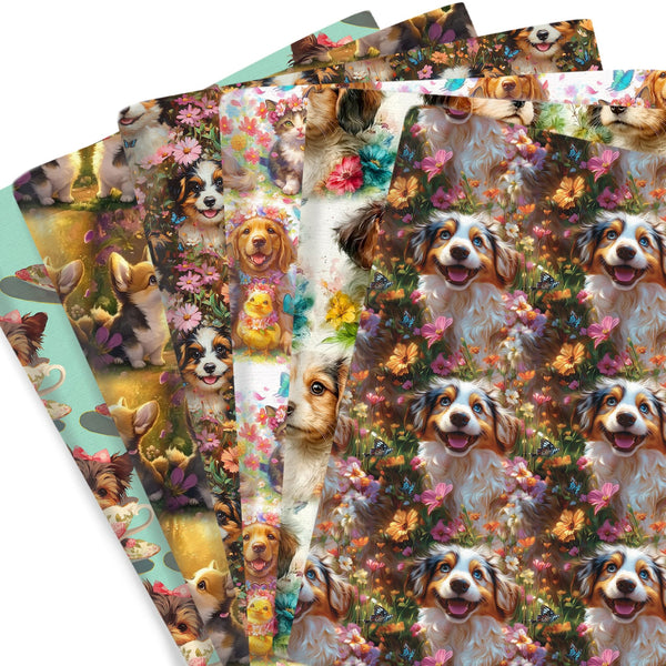 1pc dog Series Pattern Quilting Fabric-17.7x19.68inch(45x50cm) Polyester Craft Fabrics DIY Handmade Projects Doll Clothes Fabric Precut For Patchwork Craft(108gsm)