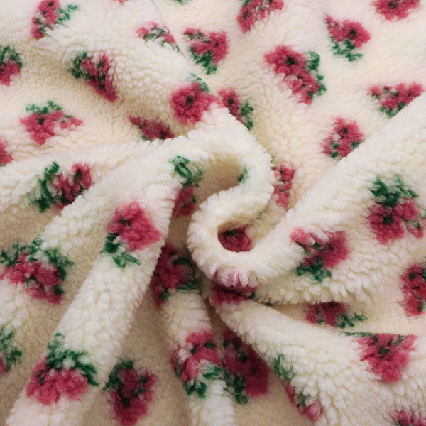 1pc Flower Faux Fur Velvet Fabric - 62.99x19.68inch(160x50cm) 100%Polyester Material, High Density for DIY Crafts - Hand Wash Only Precut Fabric