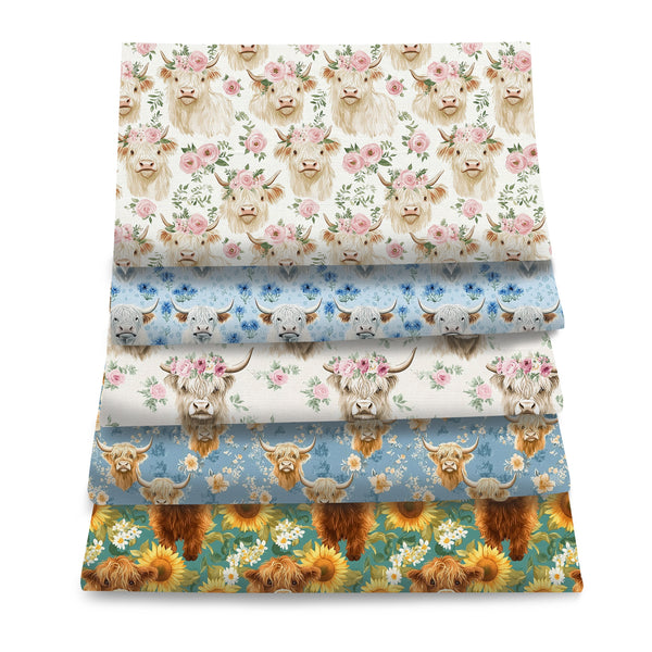 1pc cow Series Pattern Quilting Fabric-17.7x19.68inch(45x50cm) Polyester Craft Fabrics DIY Handmade Projects Doll Clothes Fabric Precut For Patchwork Craft(108gsm)
