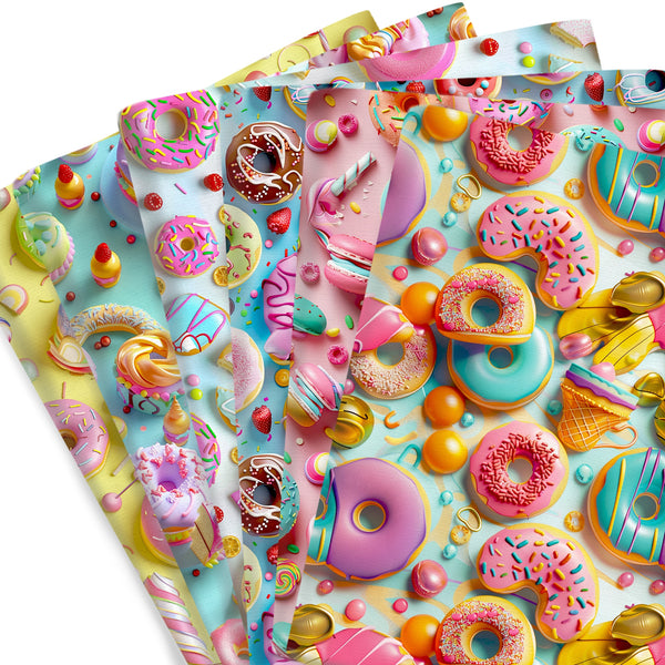 1Pc donuts series Quilting Fabric-17.7x19.68inch(45x50cm) Polyester Craft Fabrics DIY Handmade Precut For Patchwork Craft
