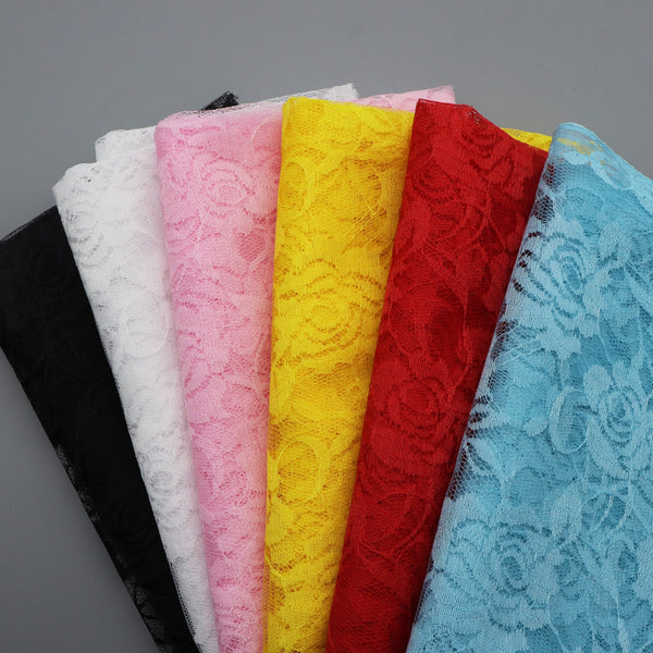 1Pc solid rose Printed Premium lace Fabric - 59x19.68inch(150x50cm) Pre-cut Fabric,Perfect for DIY Sewing,Bags,Party Decor, Tablecloths, Gift Wrapping,Cushions & Furniture Covers