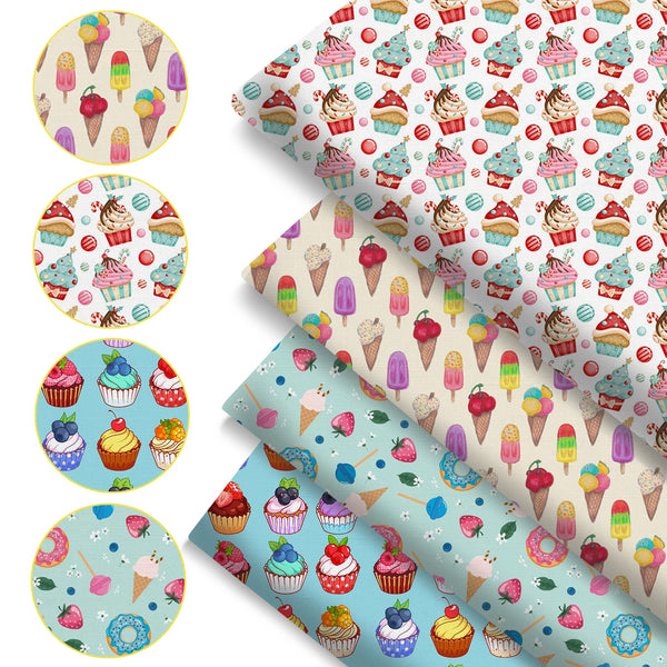4Pc/set 7.87x7.87inch(20x20cm) cup series Precut Quilting Fabric Fat Quarter Fabric Bundle, Polyester Quilting Squares for Patchwork, DIY Crafts Projects, DIY Wallet Making