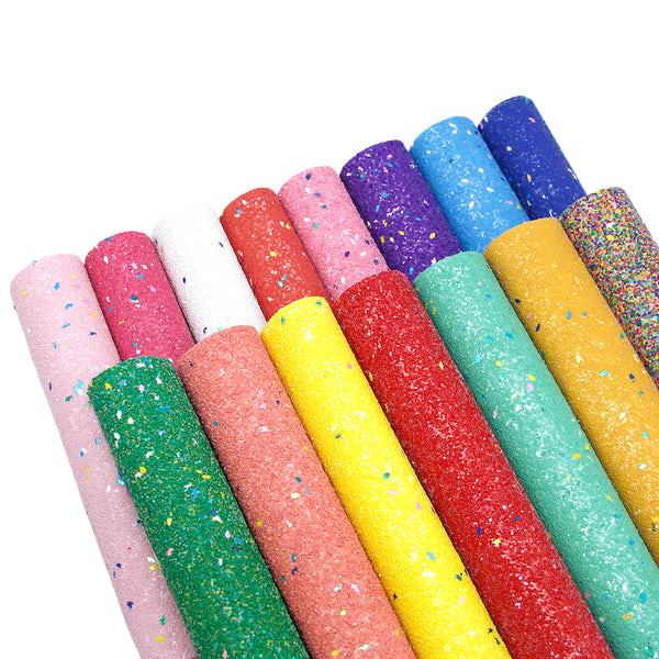 1pcs Sequins chunky glitter Faux Synthetic Leather  7.7*12.9inch Fabric Sheets For DIY Bows, Waist Belt, Earrings, Handbag, Phone Case, Pencil Case ,Shoes Bags Artificial Leather Crafts Handmade Material