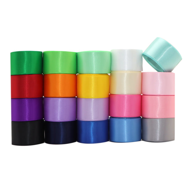 40Yards 25mm 1inch Solid Color Double Sided Satin Ribbon 20 Colors 2Yards/Color for DIY Hair Bows Gift Wrap Wedding Party Decor Projects