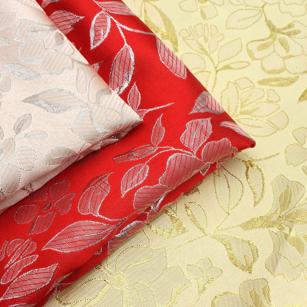 1pc Floral Jacquard Quilting Fabric - 59x19.68 Inch Precut Polyester Blend, Vibrant Floral Patterns, Ideal for DIY Patchwork Crafts, Handmade Projects, and Home Decor, Quilting Supplies