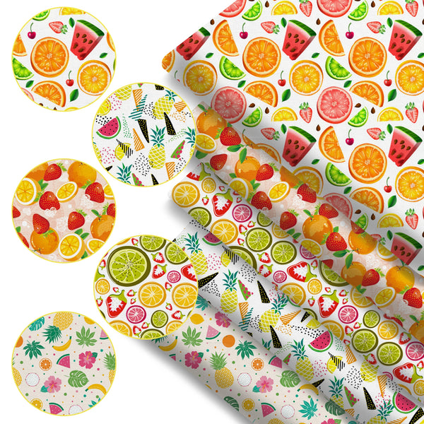 1pc fruit Series Pattern Pineapple lemon banana watermelon strawberry Quilting Fabric-17.7x19.68inch(45x50cm) Polyester Craft Fabrics DIY Handmade Projects Doll Clothes Fabric Precut For Patchwork Craft(108gsm)