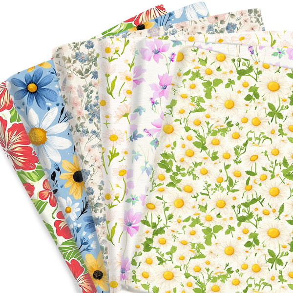 1pc flower Series Pattern Quilting Fabric-17.7x19.68inch(45x50cm) Polyester Craft Fabrics DIY Handmade Projects Doll Clothes Fabric Precut For Patchwork Craft(108gsm)
