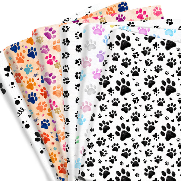 1pc footprint Series Pattern Quilting Fabric-17.7x19.68inch(45x50cm) Polyester Craft Fabrics DIY Handmade Projects Doll Clothes Fabric Precut For Patchwork Craft(108gsm)