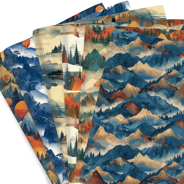 1Pc Mountain series Quilting Fabric-17.7x19.68inch(45x50cm) Polyester Craft Fabrics DIY Handmade Precut For Patchwork Craft