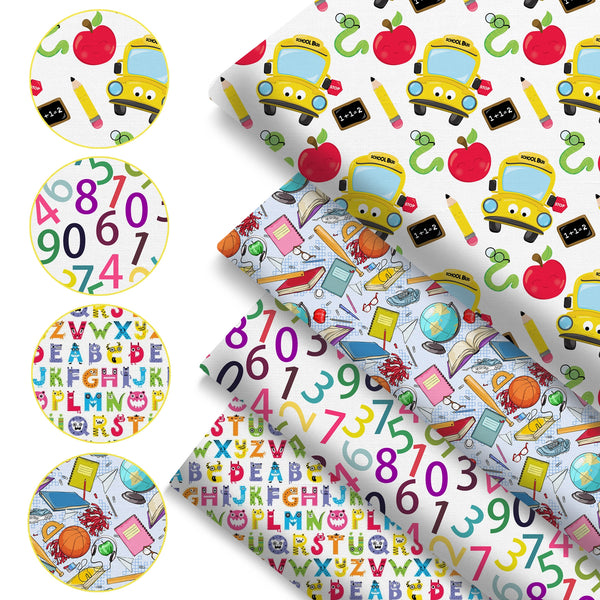4Pc/set 7.87x7.87inch(20x20cm) basketball basketball Pencil Precut Quilting Fabric Fat Quarter Fabric Bundle, Polyester Quilting Squares for Patchwork, DIY Crafts Projects, DIY Wallet Making