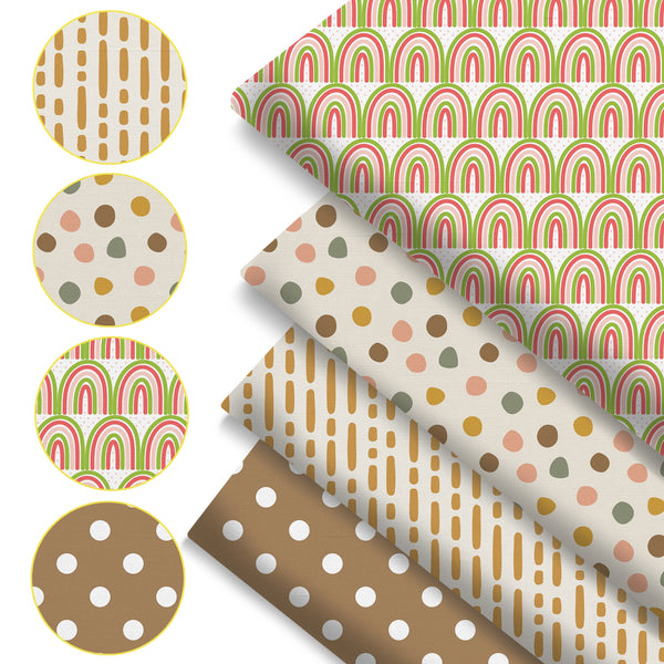 4Pc/set 7.87x7.87inch(20x20cm) dot series Precut Quilting Fabric Fat Quarter Fabric Bundle, Polyester Quilting Squares for Patchwork, DIY Crafts Projects, DIY Wallet Making