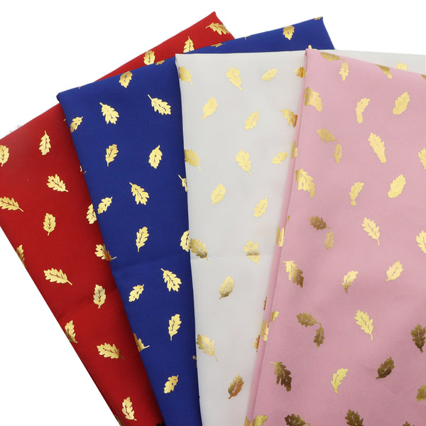 1pc Golden Foil Leaves Printed Polyester Fabric Patchwork ,59x19.68inch Precut 100% Polyester Fabric, Vibrant Color for Choice,Perfect for Quilting,Home Textile Sewing,DIY Wallet ,Pouches,Bag Making,Perfect for Cushions,Pillow,Quilts and DIY Projects