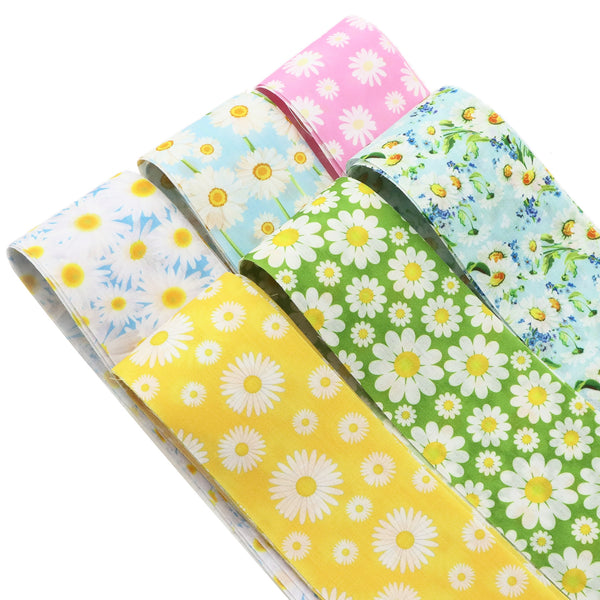 6 styles/roll,each style 4 strip 50x6.5cm(19.69x2.56inch) Flower Daisy Style Combination, 100% Polyester Roll Fabric Strips, for Quilting DIY, Handicrafts and Blankets, Rugs, Interior Decoration, Home Decoration and Wallet Making 6 image 4 pcs each