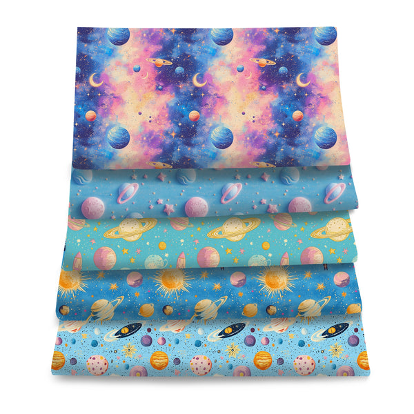 1pc Planet Solar System Galaxy Series Pattern Quilting Fabric-17.7x19.68inch(45x50cm) Polyester Craft Fabrics DIY Handmade Projects Doll Clothes Fabric Precut For Patchwork Craft